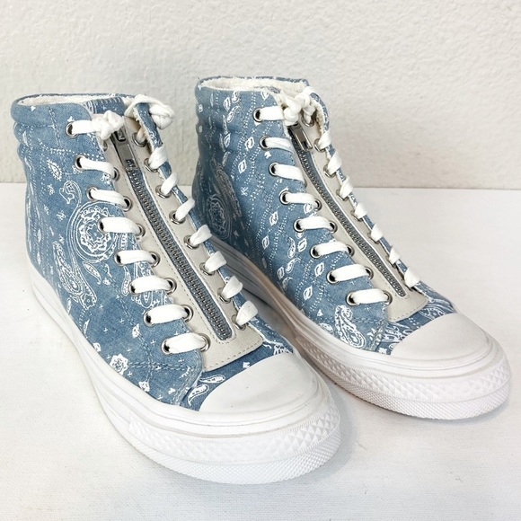 Yellow Box Denim Virgenia Hi Top Sneakers Size 7 - Picture 1 of 7